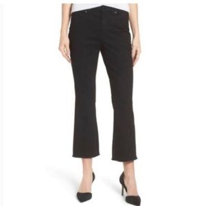 Halogen Denim Kick Flare Crop Black Jeans